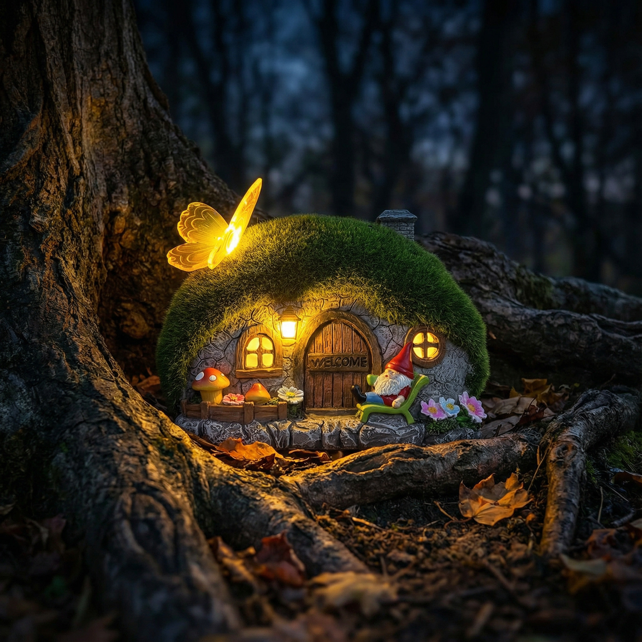 Resin+Fairy+House+Statue+With+